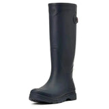Black rubber ariat kelmarsh rubber wellington boot with sturdy sole and side buckle detail for smartly designed wear