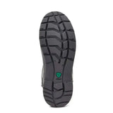 Back view of ariat kelmarsh rubber boot showing black sole with deep tread and green ariat logo near the heel