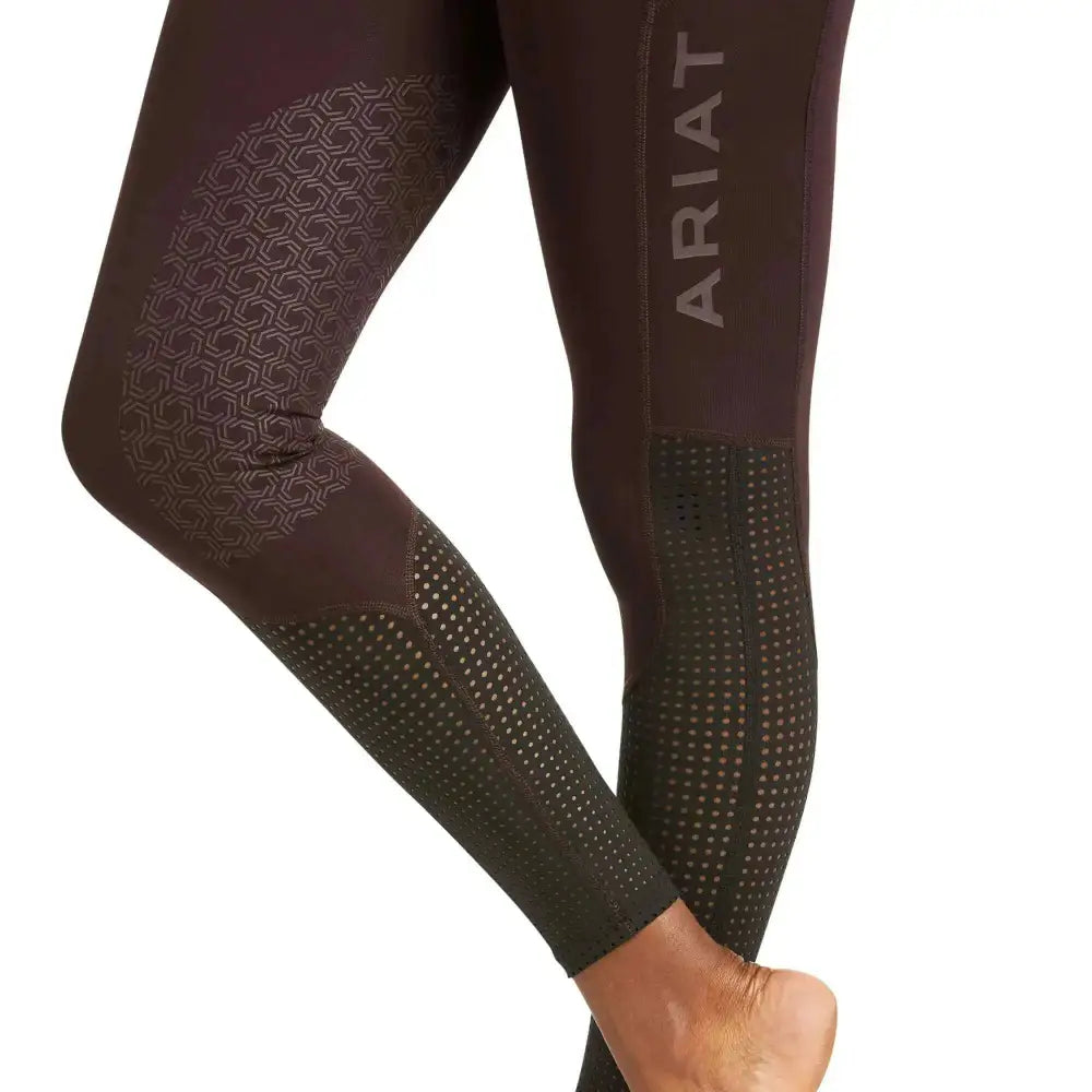 Ariat Ladies EOS Knee Patch Riding Tights With Phone Pocket And Logo Grey X Small Riding Tights Barnstaple Equestrian Supplies