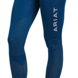 Ariat Ladies EOS Knee Patch Riding Tights With Phone Pocket And Logo Blue Opal Large Ariat Legwear Barnstaple Equestrian Supplies