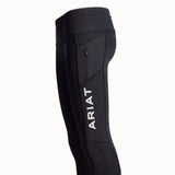 Ariat Ladies EOS Riding Tights With Phone Pocket And Logo Full Seat Black X Small Riding Tights Barnstaple Equestrian Supplies