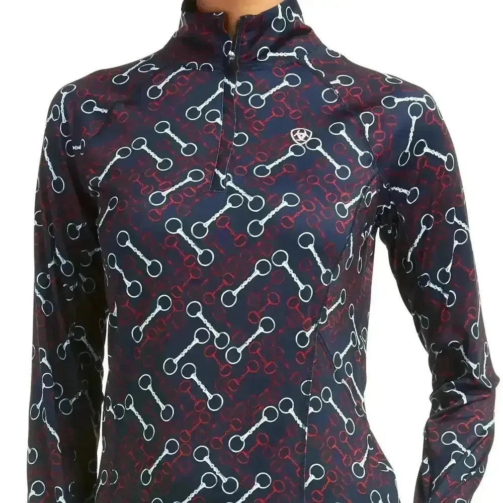 Ariat Lowell Base Layer 2.0 1/4 Zip Team Print X Small Base Layers