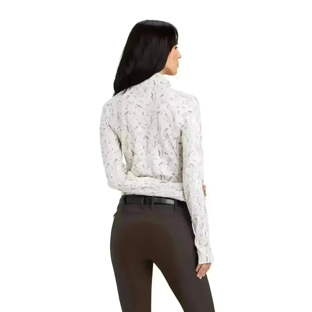 Ariat Lowell Base Layer 2.0 1/4 Zip Team Print X Small Base Layers