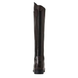 Dark brown leather ariat palisade tall long riding boots with sleek polished finish and classic lace-up design