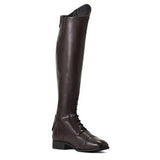 Dark brown leather ariat palisade long riding boots with sleek polished finish and classic lace up design