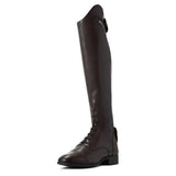 Dark brown leather ariat palisade long riding boots with polished finish and classic lace-up design