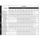 Ariat palisade long riding boots black size chart showing inches and centimeters for calf width and height categories