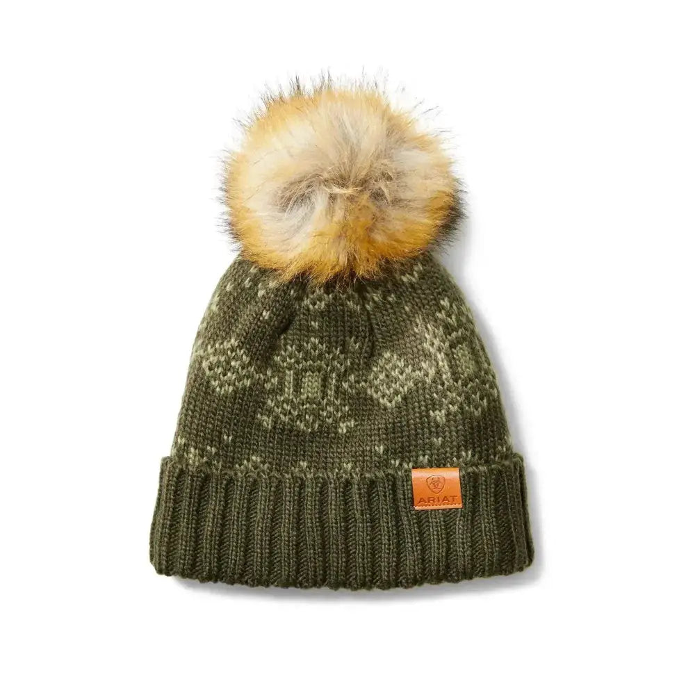 Ariat Patrona Beanie Winter Hat Forest Mist / Four Leaf Headwear & Neckwear Barnstaple Equestrian Supplies