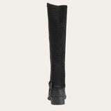 Black ariat scout half chaps knee-high boot with suede upper and textured elastic side panel