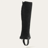 Ariat scout half black suede riding boot gaiter with zipper closure and adjustable strap scout half chaps