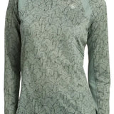 Ariat Sunstoppers sage green long sleeve base layer with outlined horses made of moisture movement fabric