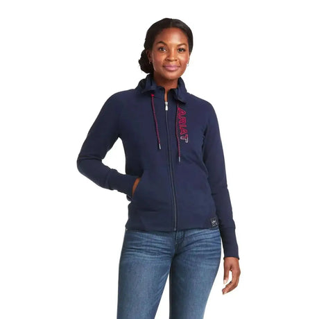 Ariat Team Logo Full Zip Ariat Sweatshirts-Team-X Small-Jumpers & Hoodies-Ariat-Barnstaple Equestrian Supplies Tack Shop