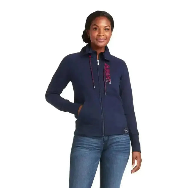 Ariat Team Logo Full Zip Ariat Sweatshirts Team X Small Jumpers & Hoodies