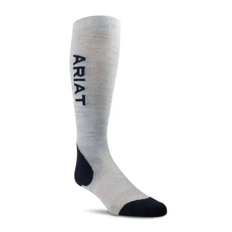 Ariat TEK Performance Socks Heather Grey / Navy Riding Socks Barnstaple Equestrian Supplies