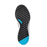 Black and bright blue rubber sole with diamond texture on ariat wms ignite waterproof trainers
