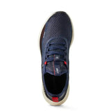 Navy blue mesh ariat womans ignite eco trainers with red accents and white sole perfect for casual wear