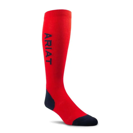 AriatTEK Performance Socks Team Red / Navy Riding Socks Barnstaple Equestrian Supplies