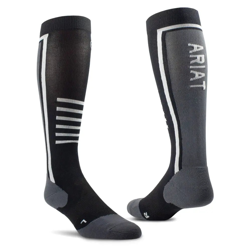 AriatTEK Slimline Performance Socks Black / Sleet Riding Socks Barnstaple Equestrian Supplies