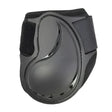 Black armoured guard pro protect compliant fetlock boots with sleek contoured knee pad and adjustable velcro straps