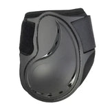 Black armoured guard pro protective knee pad with contoured design and adjustable velcro straps for fetlock guard protect compliance