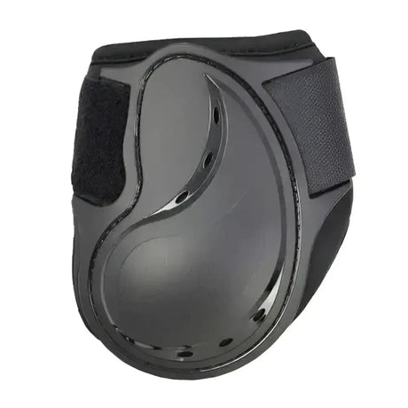 Black armoured guard pro protective knee pad with contoured design and adjustable velcro straps for fetlock guard protect compliance