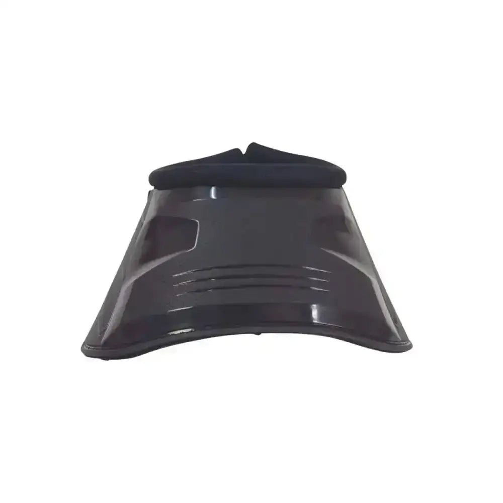Black glossy visor with padded black fabric strap on armoured guard pro reaction over reach boots strong model