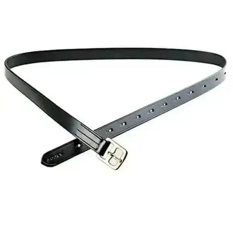 Black leather ascot adult stirrup leathers 54 with silver buckle and evenly spaced stronger stirrup butt holes
