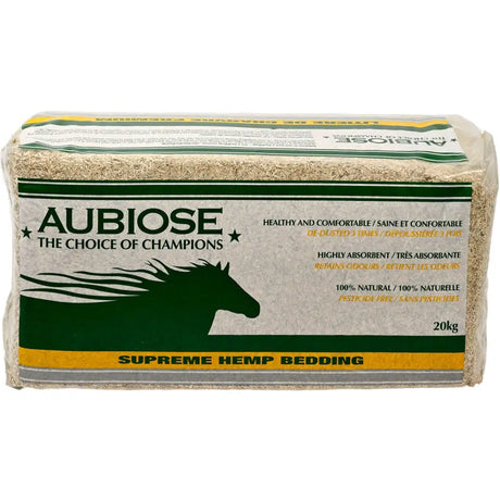 Aubiose hemp bedding 20kg light beige fluffy absorbent bedding with horse logo for animal husbandry use