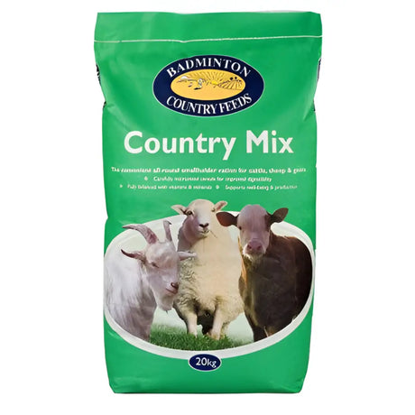 Green bag of badminton country mix 20kg all-round smallholder ration for goats sheep and cows small holder feed