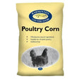 Yellow bag of badminton poultry corn 20kg with appetising blend and fully balanced mixed poultry corn ration