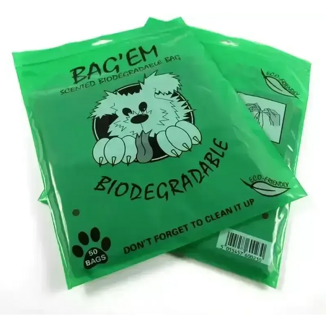 Bag'Em Biodegradable Poo Bags, SINGLES ( 50pk ) Poop Bags