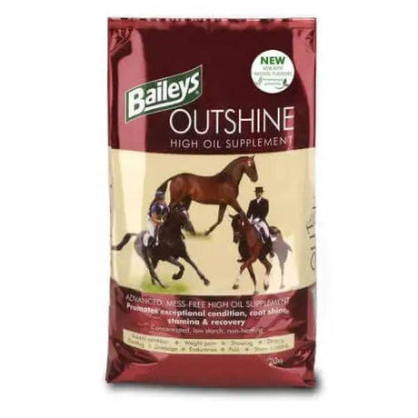 Baileys Outshine High Oil Supplement 20kg Baileys Horse Feed Horse Supplements Barnstaple Equestrian Supplies