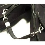 Black nylon balance handle strap with silver trigger clips and white tag no rubber grip shown