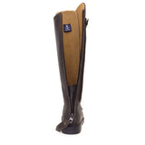 Dark brown leather bareback footwear andalucia boots brown with tan mesh lining and rear opti zip closure