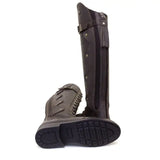 Dark brown leather andalucia boots brown with rear opti zip and decorative stitching from bareback footwear
