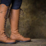Tan leather andalucia boots desert with dark brown laces buckle detail and rear opti zip from bareback footwear