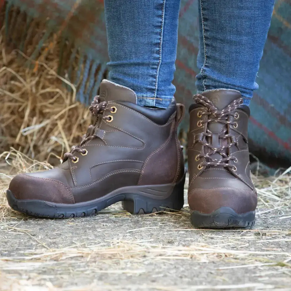 Bareback footwear blair brown leather storm waterproof jodhpur boots with black rubber soles and laces