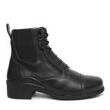 Black leather bareback footwear bramham zip jodhpur boots with zipper and laces for all-day comfort