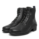 Black leather bareback footwear bramham zip jodhpur boots with side zipper and laces for all-day comfort