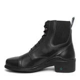 Black leather zip jodhpur boots by bareback footwear bramham with elastic side panel for all-day comfort