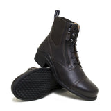 Black leather bareback footwear bramham zip jodhpur boots with zipper and laces in brown