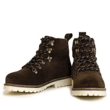 Bareback footwear chicago brown italian suede chicago waterproof boots with dark brown suede and rugged white sole