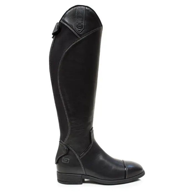 Black bareback footwear georgia long riding boot with sleek leather finish and subtle stitching details