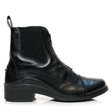 Bareback footwear idaho black leather jodhpur boot with zipper and elastic side panel for easy wear