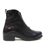Black leather bareback footwear idaho storm waterproof jodhpur riding boots with low block heel and orange accents