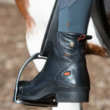 Black leather bareback footwear idaho storm waterproof jodhpur riding boots with orange accents and waterproof label