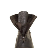 Back view of bareback footwear idaho storm waterproof brown leather jodhpur boots with back zipper and embossed logo