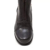 Brown bareback footwear idaho storm waterproof jodhpur riding boot with black leather, zipper closure, and rounded toe