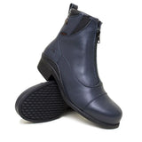 Dark blue leather bareback footwear idaho storm waterproof jodhpur riding boot with zipper and reinforced stitching