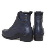 Dark blue idaho storm waterproof leather riding boots by bareback footwear with low block heel and reinforced stitching